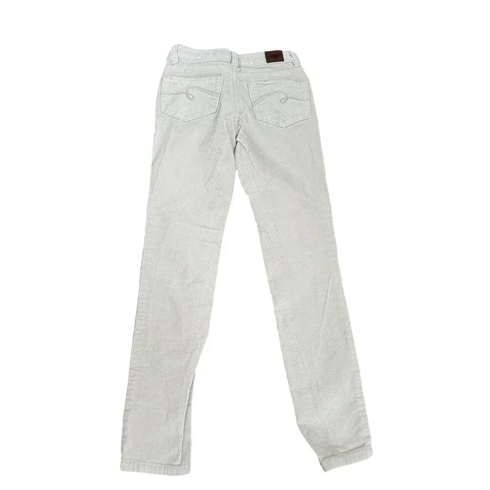 Justice White Corduroy Straight-Leg Girls Pants Size 8R